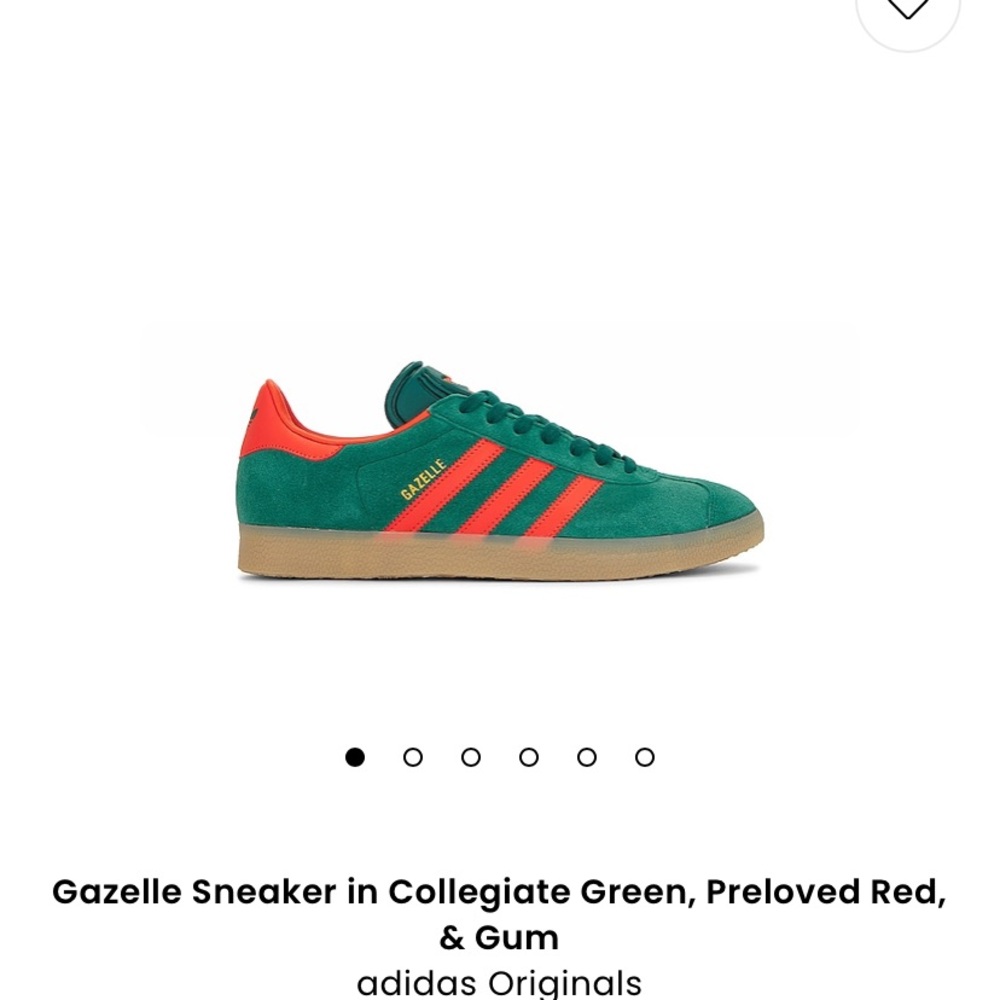 Gazelle Sneaker in Collegiate Green, Preloved Red, & Gum
